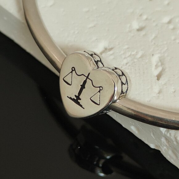 Pandora Jewelry - Pandora Scales of Justice Heart Charm Exclusive Bead Pendant S925 ALE with box